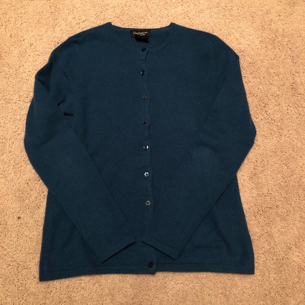 Lord and Taylor cashmere green cardigan xs